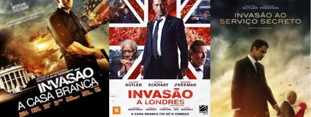 TRILOGIA de Filmes: “Invasão à Casa Branca” – “Invasão à Londres” – “Invasão ao Serviço Secreto”